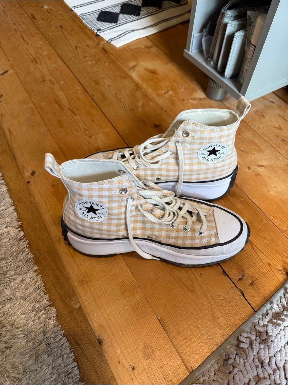 Converse Chuck Taylor All Star High Top Sneakers - Beige Gingham
